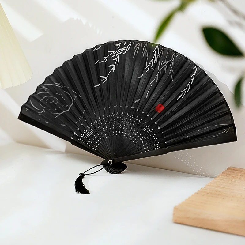 DIY Folding Fan Bamboo Fan, Handmade Painting Folding Fan, Wedding Gift, Chinese Style, Student Gift Fan, Ancient Style