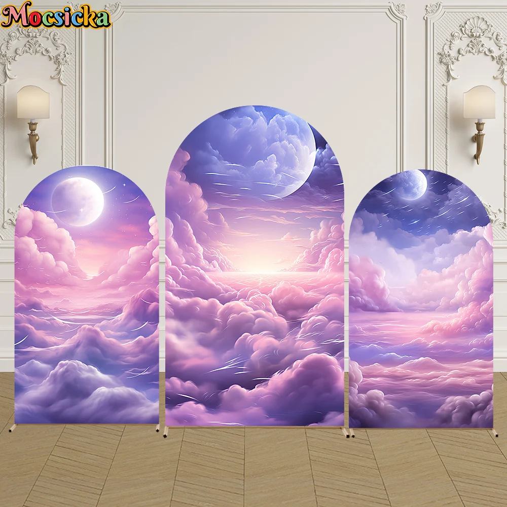 

Fantasy Starry Sky Arch Backdrop For Birthday Wedding Baby Shower Ceremony Party Photography Decor Props Double Sided No Zipper