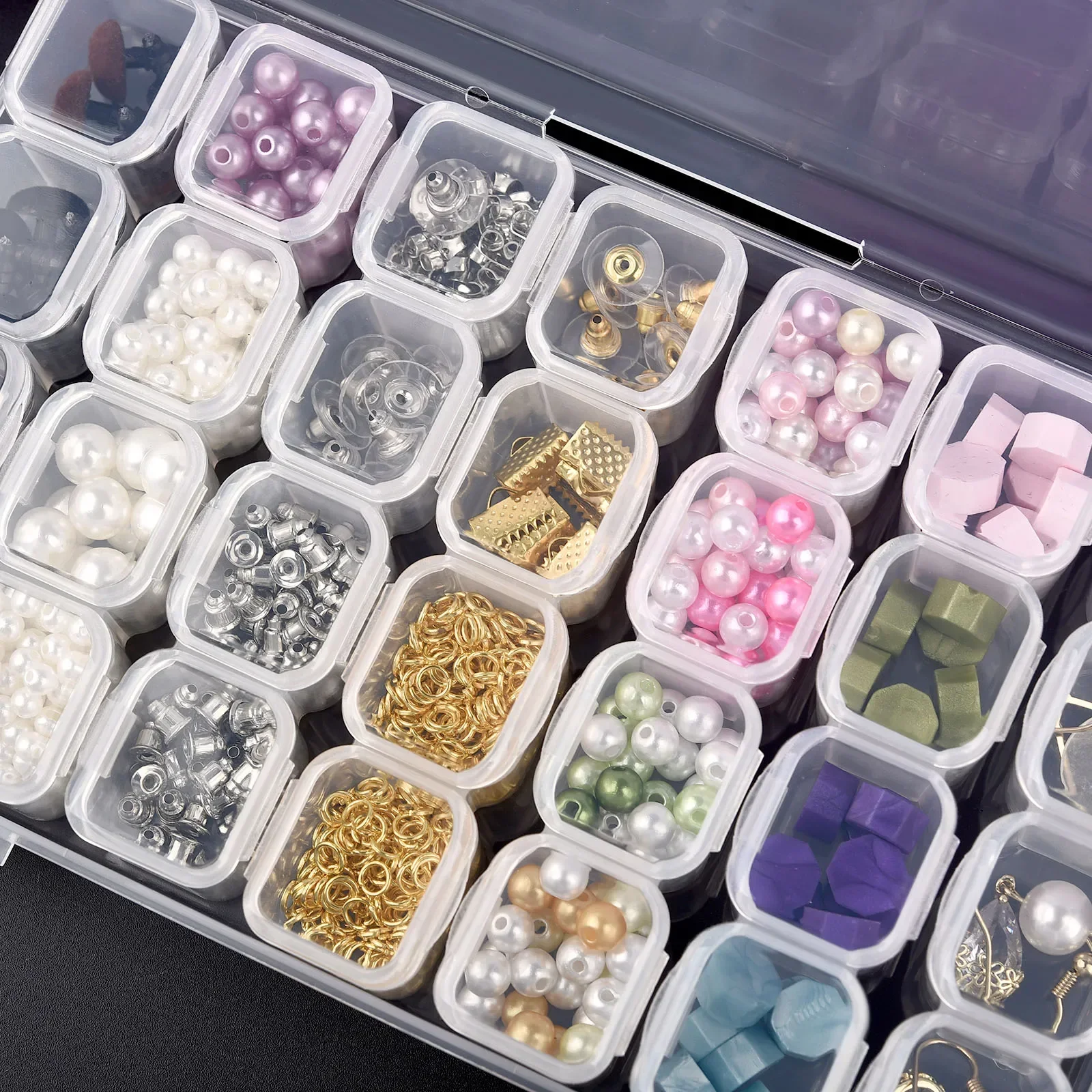 56/28 Grids Jewelry Accessories DIY Making Adjustable Plastic Storage Box Independent Grid Rhinestones Seal Nail Beads Organizer