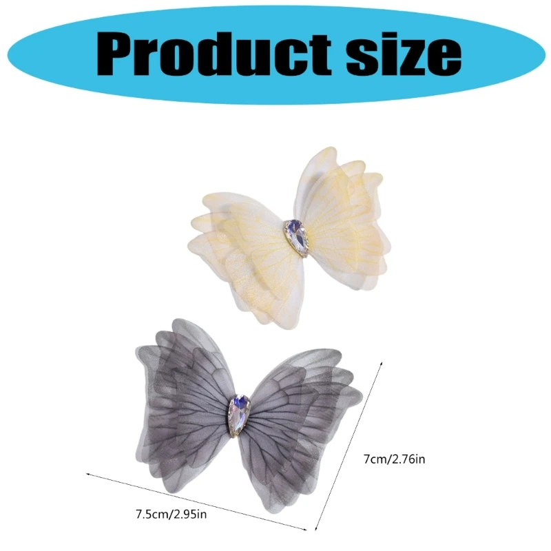 10Pcs Sparkling Butterfly Applique Craft Project Accessory for Fabric Patches