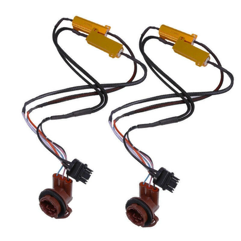 2X Load Resistor Decoder Auto Parts 50W 6Ω LED Fault Eliminator for 3157 4157 LED Switchback Light Turn Signal Light