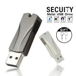 Rotatable Metal USB 2.0 Flash Drives 128GB Waterproof Pen drive with Free key ring 64GB Memory stick 32GB 16GB U disk for Laptop
