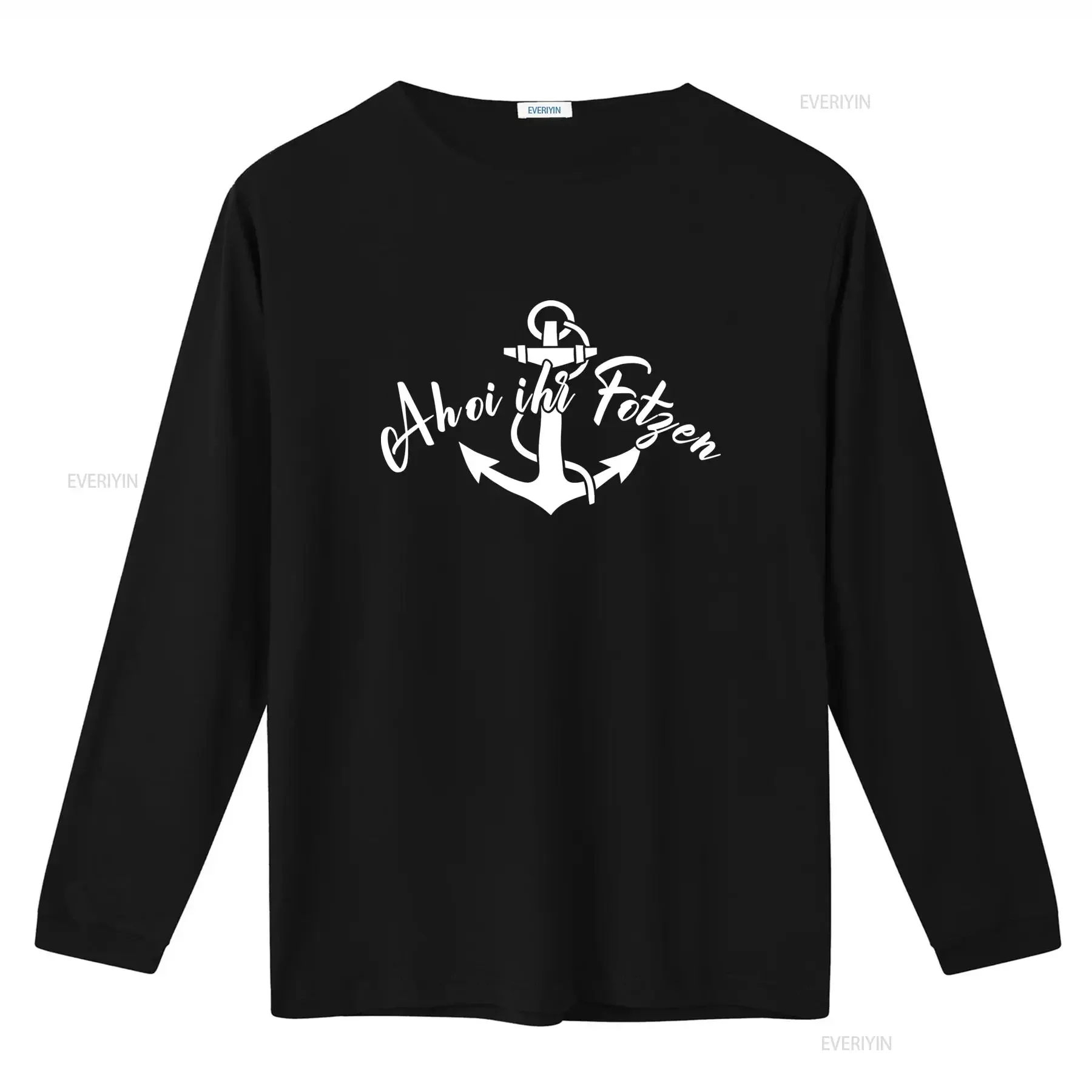 Ahoi ihr Fotzen Anchor Print T Shirt Perfect for Sailors and Northern Germany Enthusiasts vintage Washed graphic Breathable