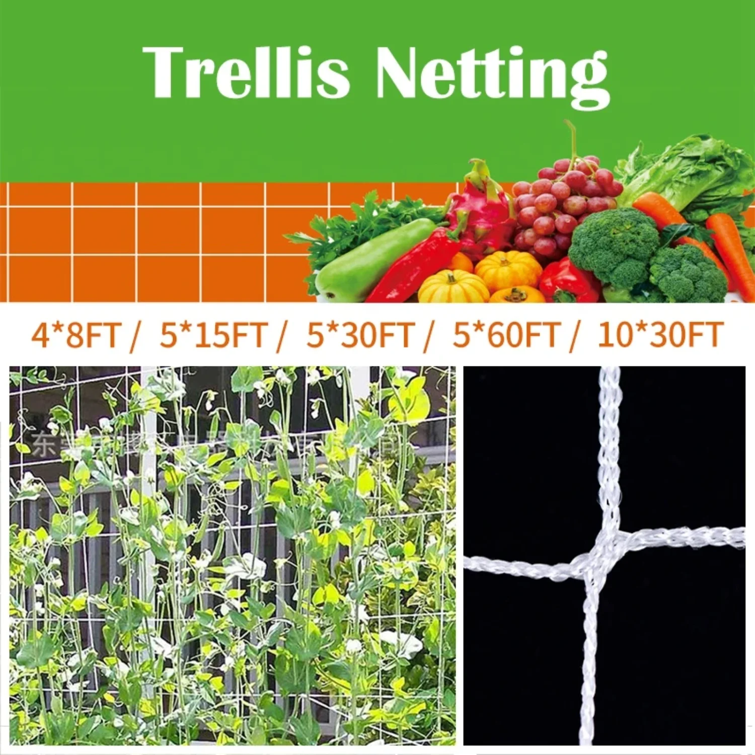 Garden Plants Climbing Net Polyester Net Morning Glory Flower Vine Netting Support Net Grow Net Holder Trellis Netting Multi Use