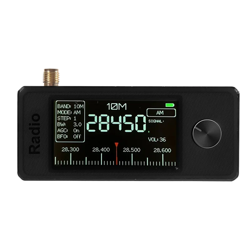 ABAC-Full Band Portable Mini Radio Supports LSB/USB/AM/FM 0.5-108Mhz /SW/MW/VHF With Integrated Antenna Signal Receiver Black view 4