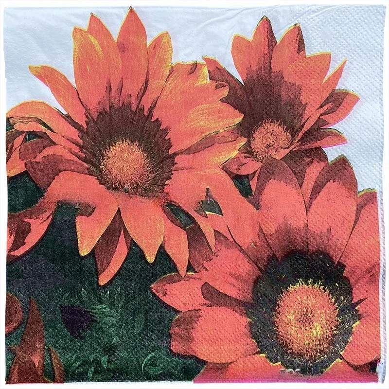 Serviette Double Tournesol, Mouchoir en Papier, ixde Poulet, Décorations de Gand, 2 Plis, 33x33cm, 10 Pcs, 20Pcs, Pac