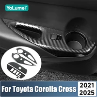 Para Toyota Corolla Cross XG10 2021 2022 2023 2024 2025 accesorios de cubierta embellecedora de Panel de interruptor de elevación de vidrio de ventana de coche híbrido