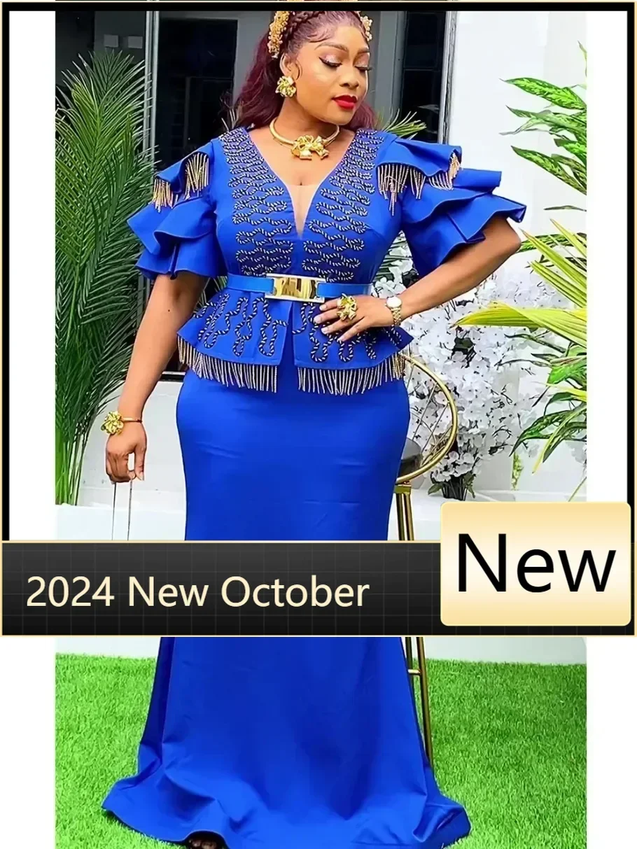 

Customized Plus Size African Party Dresses for Women Fashion Dashiki Ankara Wedding Evening Gown Elegant Muslim Maxi Christmas D