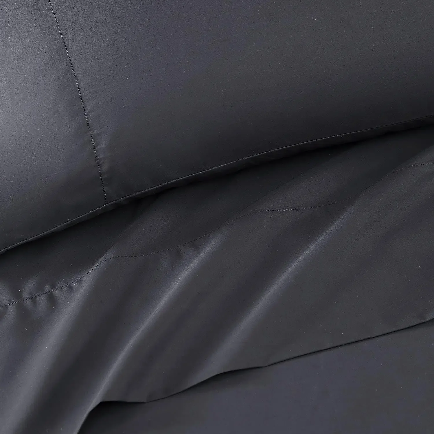 Conjunto de lençóis Ultra Percale da coleção Hotel, 100% algodão egípcio ELS Giza, totalmente natural, plano, justo e 2 fronhas (carbono