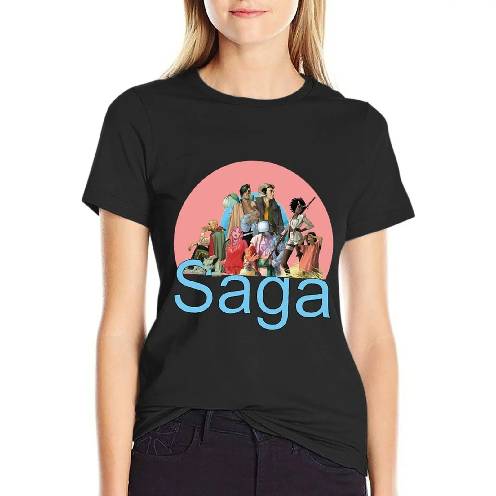 Entire Saga T-Shirt blacks heavyweights tees korean Women's clothes