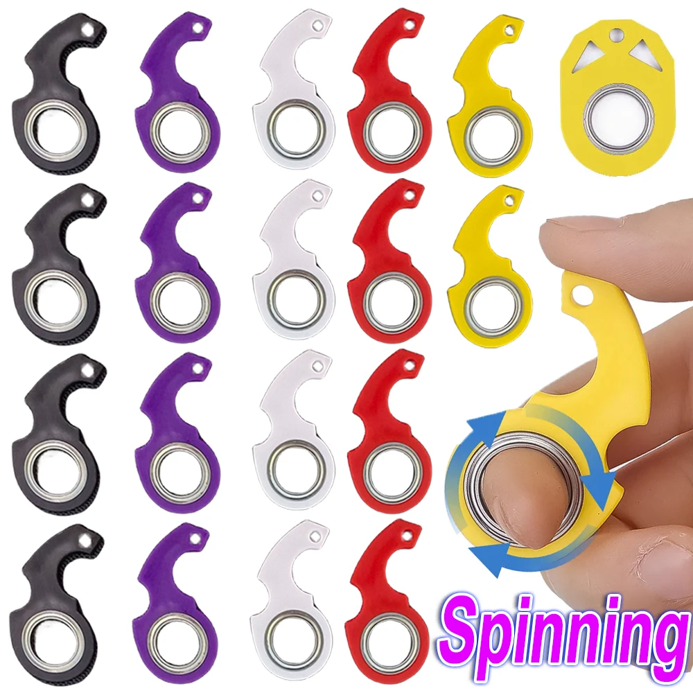 Luminous Keychain Fidget Spinner Anxiety Stress Relief Toys Revolve Cool Keyring Relieving Boredom Birthday Gift for Adults Kids