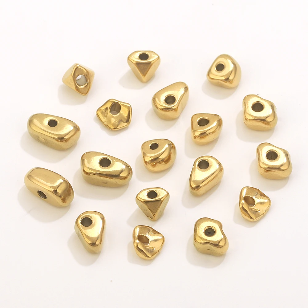 20 stücke Edelstahl Unregelmäßige Spacer Perlen Für Schmuck Armband Machen Lose Perlen DIY Gold Perlen Schmuck Liefert Zubehör – Detail 5