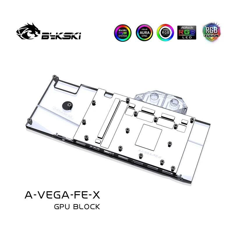 Imagem -04 - Bykski-uso de Bloco de Água para Amd Msi Gigabyte Sapphire Xfx Radeon rx Vega 56 64 Refrence Edition Placa Gráfica de Capa Completa