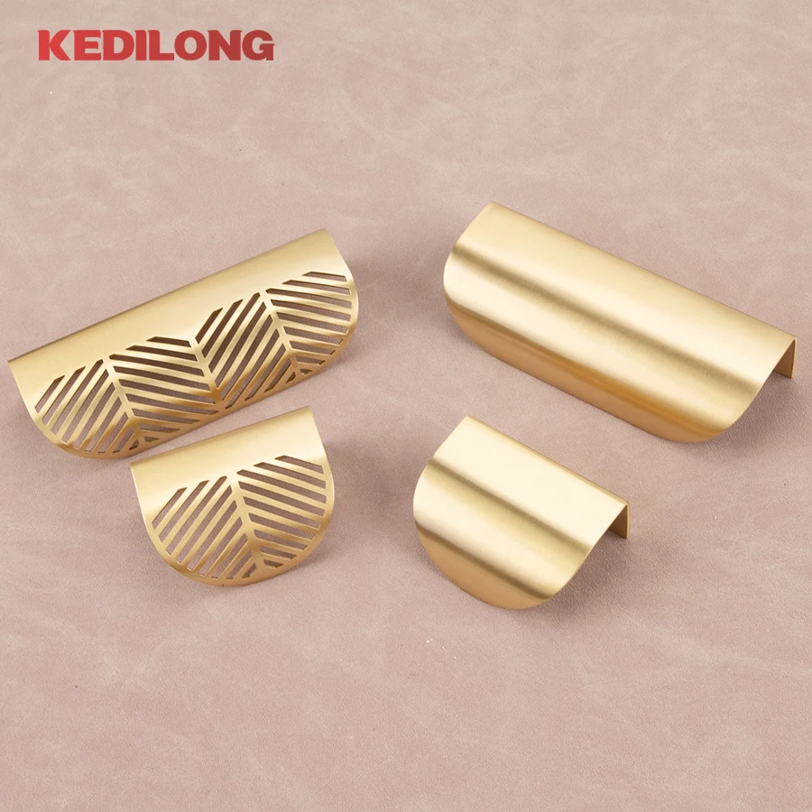 KEDLO Gold Leaf Wardrobe Handle Custom Leaf Shape Drawer Handle Leaf hollow Handle For Furniture Cabinet Wardrobe Drawer handle