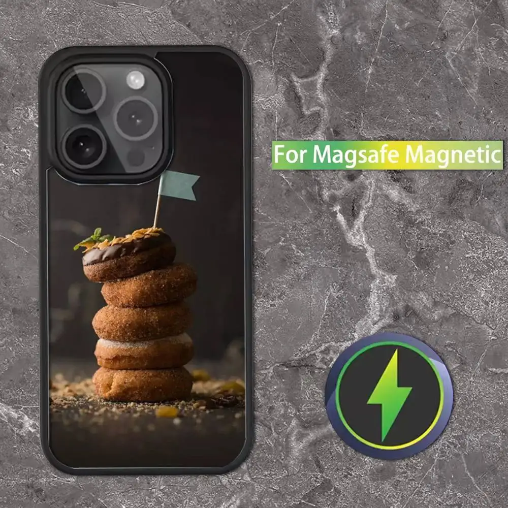 Casing Ponsel Donat Lezat Untuk iPhone 17,16,15,14,13,12,11,Pro,Max,Plus,Mini,SE4,E Pengisian Daya Nirkabel Magnetik Magsafe