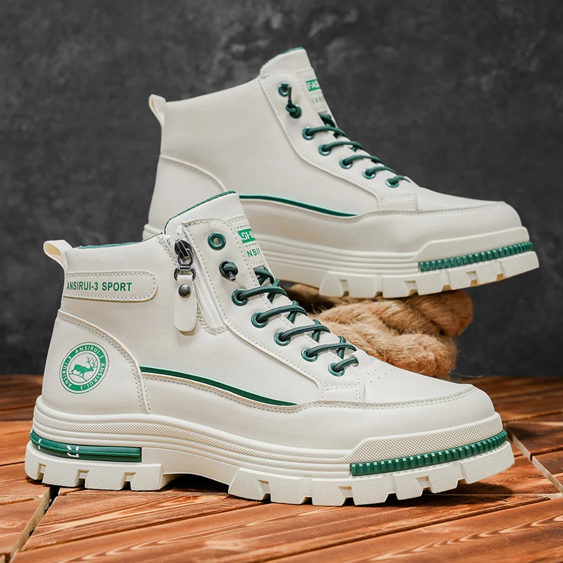 2025 A/W أحذية عمل خارجية متوسطة الارتفاع للرجال - سحاب، نمط تسلق الجبال الرياضي غير الرسمي للمشي لمسافات طويلة #4