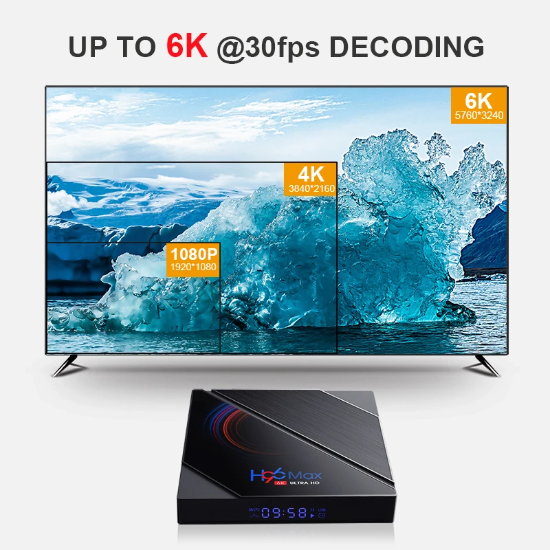 Dispositivo de TV inteligente H96 MAX H616 Transpeed, decodificador con Android 10,0, 4GB, 64GB, 6K, 2,4G, 5,0G, WIFI, compatible con reproductor de Google, IP y TV