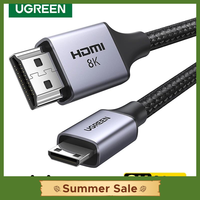 UGREEN Mini HDMI-Compatible to HD Cable 8K/60Hz for Raspberry Pi Zero Graphics Video Card Camera Camcorder 8K Mini HD 2.1 Cable