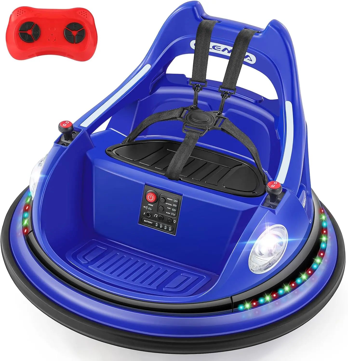 

Ride on Bumper Car for Toddlers,1.9MPH Max,12V Battery Car for Kids W/Parent Remote,2-Speed,2 Driving Mode,360°Spin,