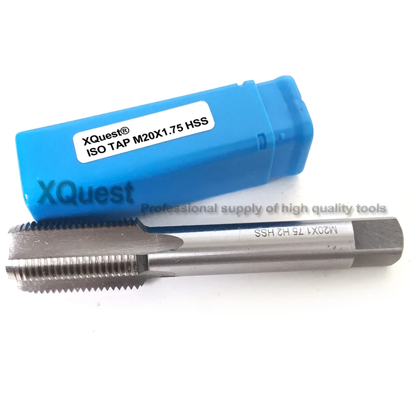 XQuest HSS Metric thread hand tap M20 M20X2.5 M20X2 M20X1 M20X0.75 M20X0.5 left hand Straight Flute plug taps M20X1.5 M20X1.25