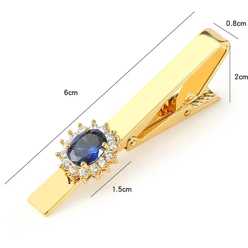 High-end Men\'s Tie Clip Mens Fashion Formal Wedding Dress Necktie Accessories Jewelry New Luxury Zircon Ties Clips Gift for Men