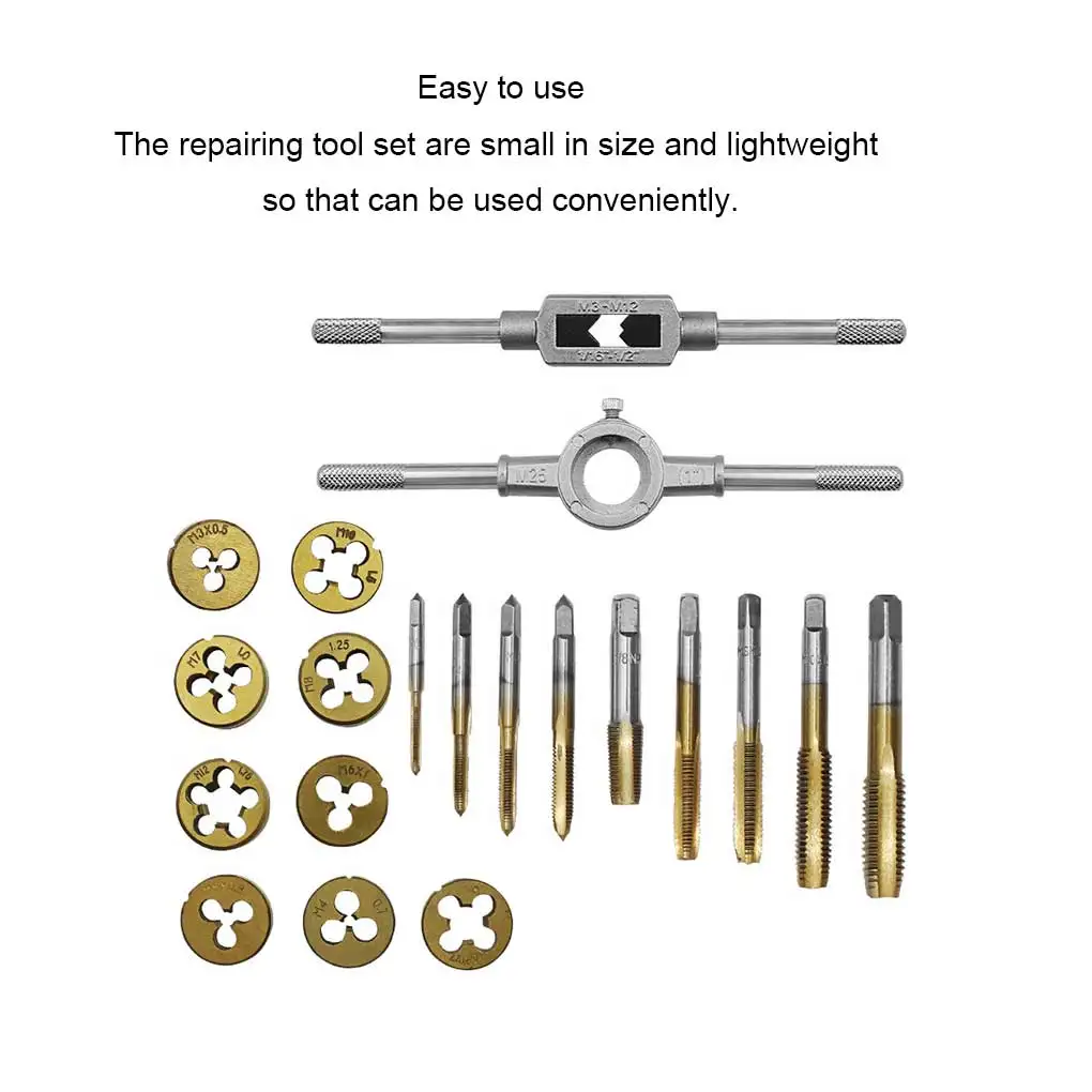 

20 Pieces Set Taps Screw Thread Wrench Hand Tools Multi-purpose Hardware