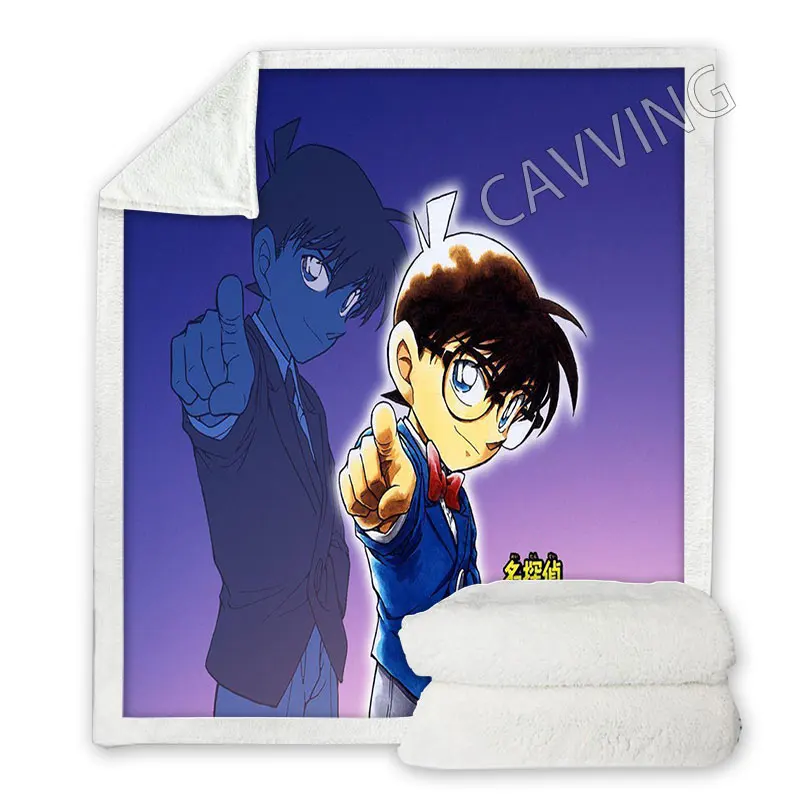 Detective Conan  3D Printed  Sherpa Blanket Rectangle Blanket Textiles Fleece Wearable Blanket Throw Blanket Home Decor