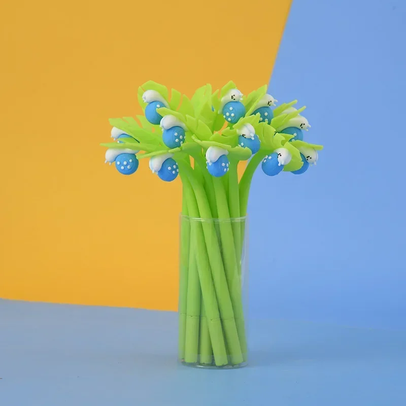 A 48PCS Korean Neutral Silicone Insect Characteristic Modeling Silicone Pen Bead Pen Quick-drying Stationery Pen Wholesale
