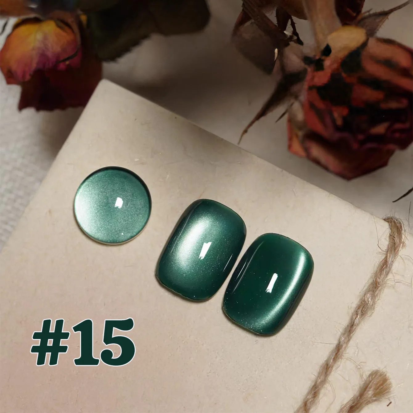 MIANEL 12ML 2025 クリスマスグリーンネイル キャッツアイジェルネイルポリッシュ ホワイトニングガラスビーズ 風林イブニングアドバンスドレッドネイル 1個