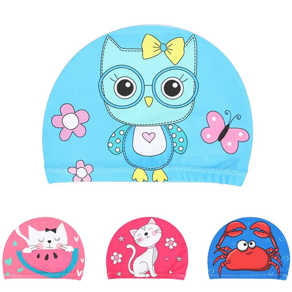 

Waterproof Children Elastic Fabric Breathable Comfortable Kids Swimming Cap Protect Ears Cap Swim Accessiories Swim Pool Hat