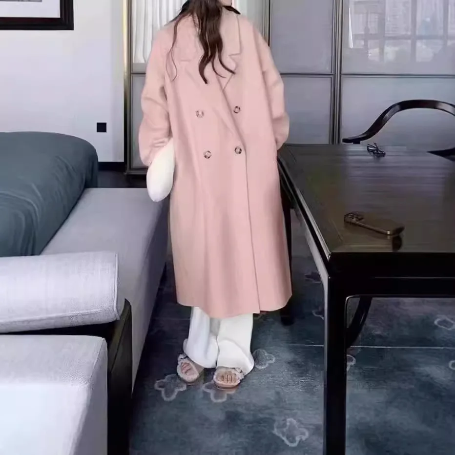 

Gentle Hepburn style double-sided cashmere woolen coat women's Korean autumn and winter woolen coat high-end small man