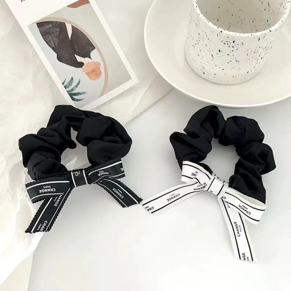 Korean Large Bow Hair Rope High Elastic Tie Hair Large Intestine Scrunchie No Harm Ponytail Braided Wrinkle Headband