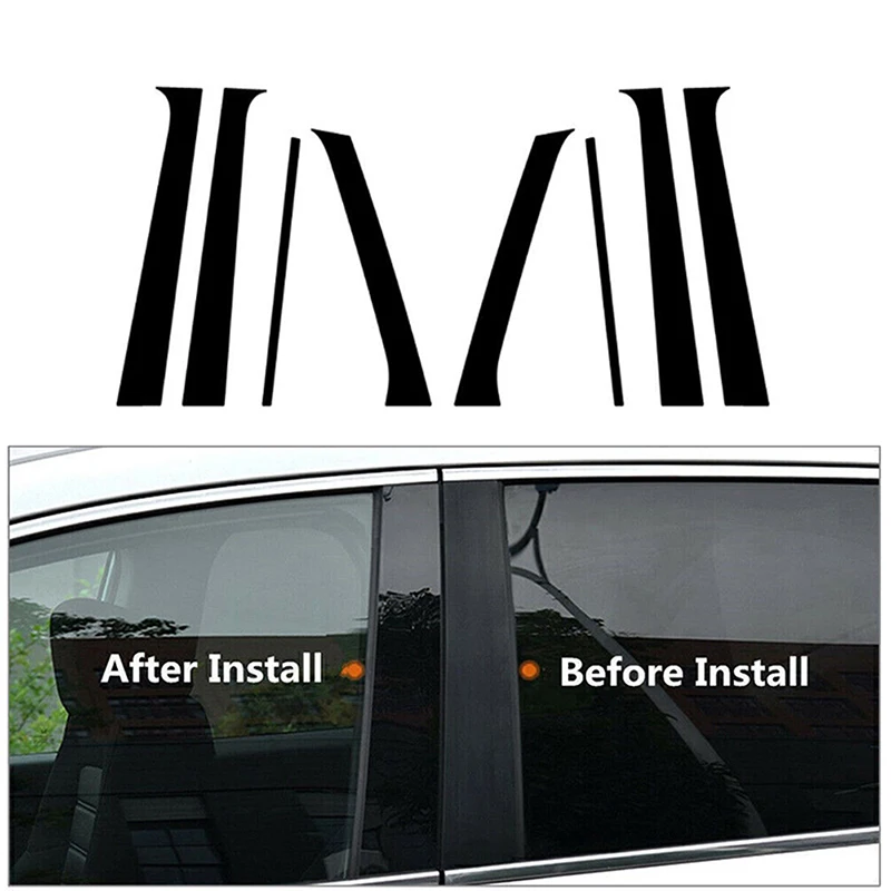 8Pcs Car Door Window Pillar Posts Trim Cover Stickers for Hyundai Santa FE 2007 2008 2009 2010 2011 2012 санта фе 2 аксессуары
