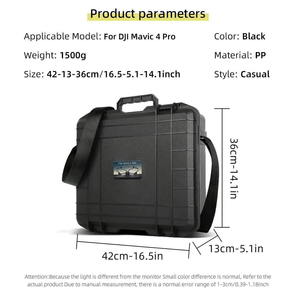 Hard Safety Explosion-proof Storage Case for DJI Mavic 4 Pro Waterproof Protective Carrying Case Black