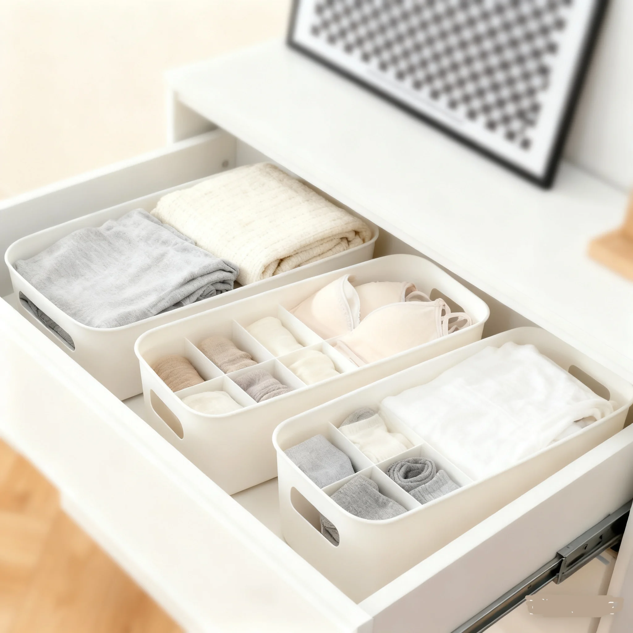 

6pcs Storage Box Large Capacity Desktop Drawer Mask Phone Case Storage Box Modern Fashionable Simple Clothing Storage Box