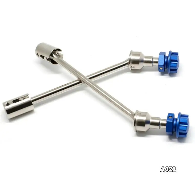 

4 PCS Steel Extended Driveshaft CVD With Splined Wheel Hex For 1/10 Traxxas MAXX RC Car Replacement Parts Black & Blue