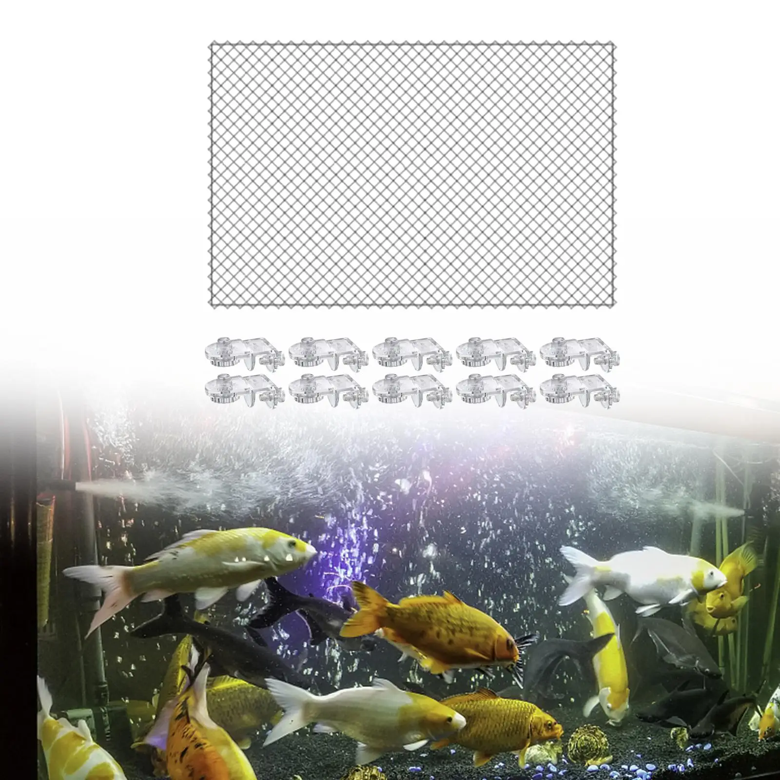diy水槽用ネット、魚の逃げ出し防止ネット、あらゆる種類の水槽に対応