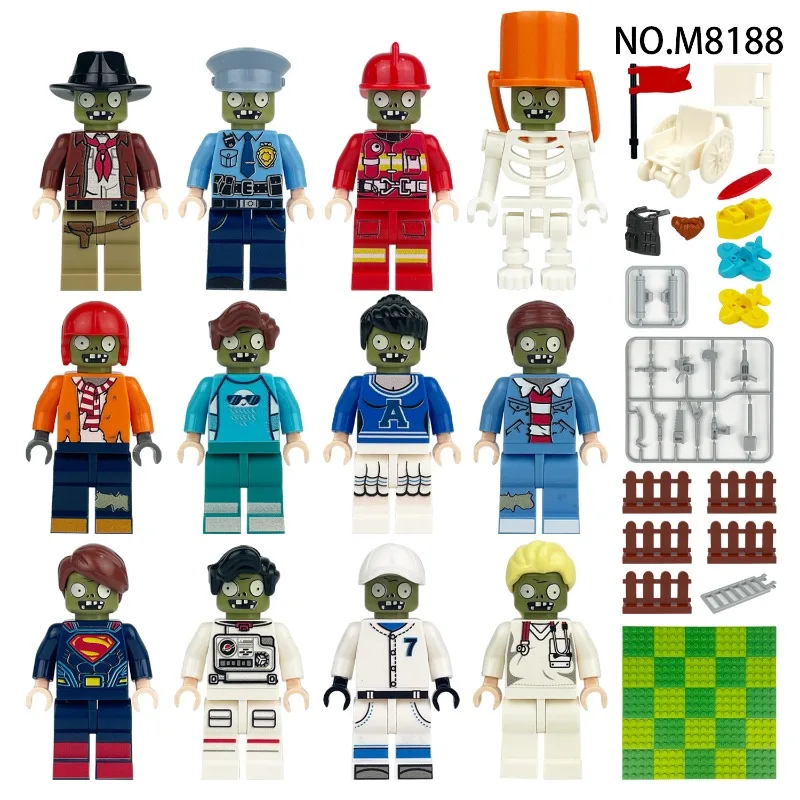 M8188 muñecas profesionales zombies ataque partículas pequeñas para niños juguetes educativos para niños y niñas
