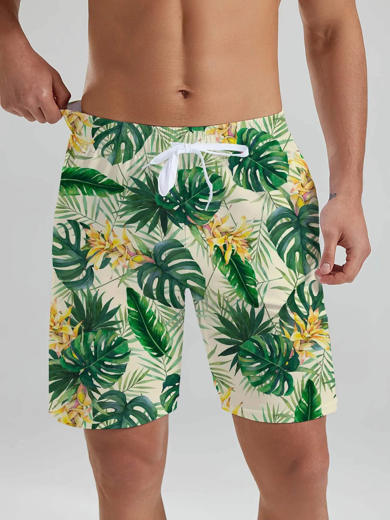 

Hawaiian tropical plants Print Men Beach Shorts 3D Print Fruit Graphic Sport Shorts Holiday Short Pants Personality Men Clothing