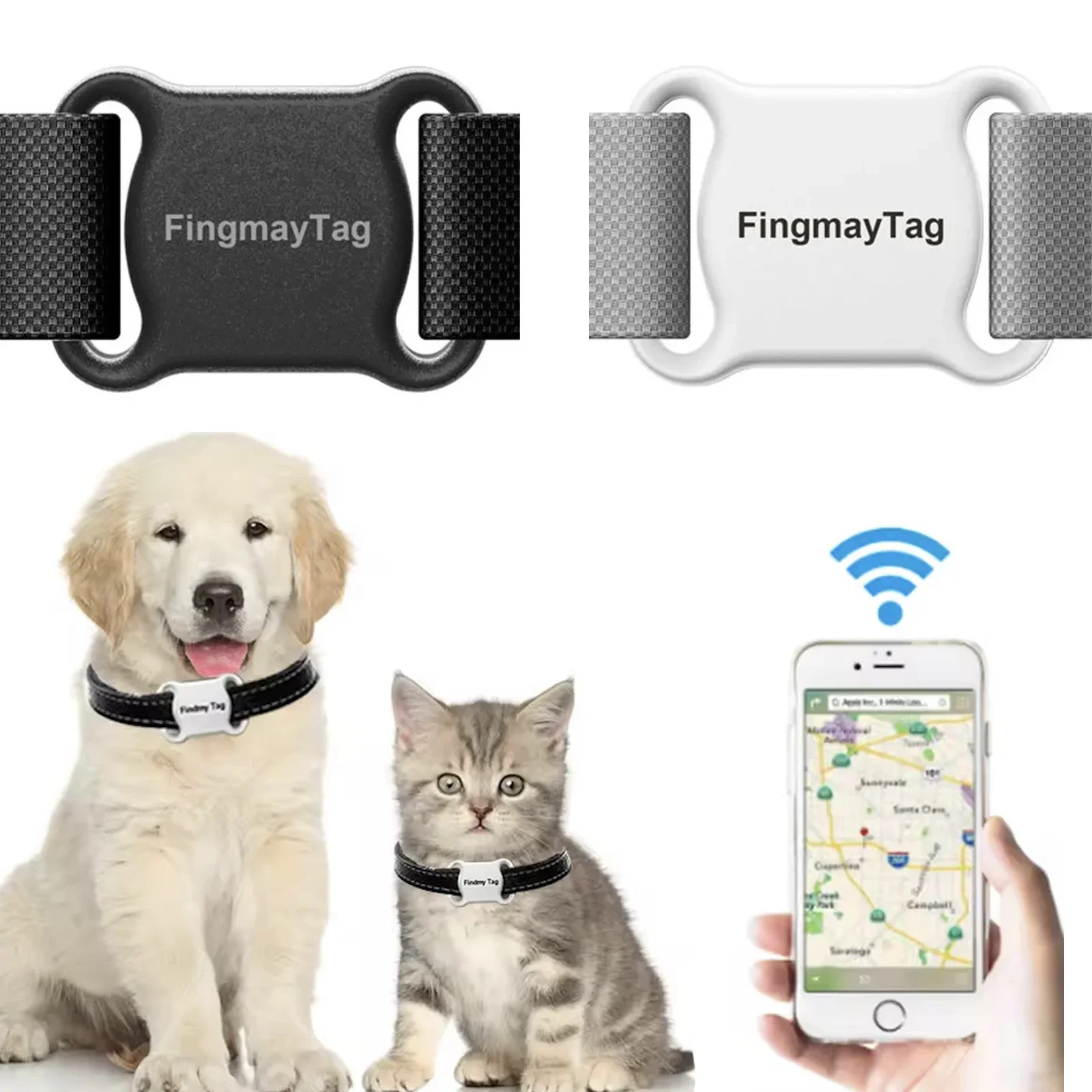 

Tracker Gps for Cats Waterproof Mini Gps for Pet Anti-Lost Bluetooth Location Gps Tracker Collar for Apple/Android Cat Supplies