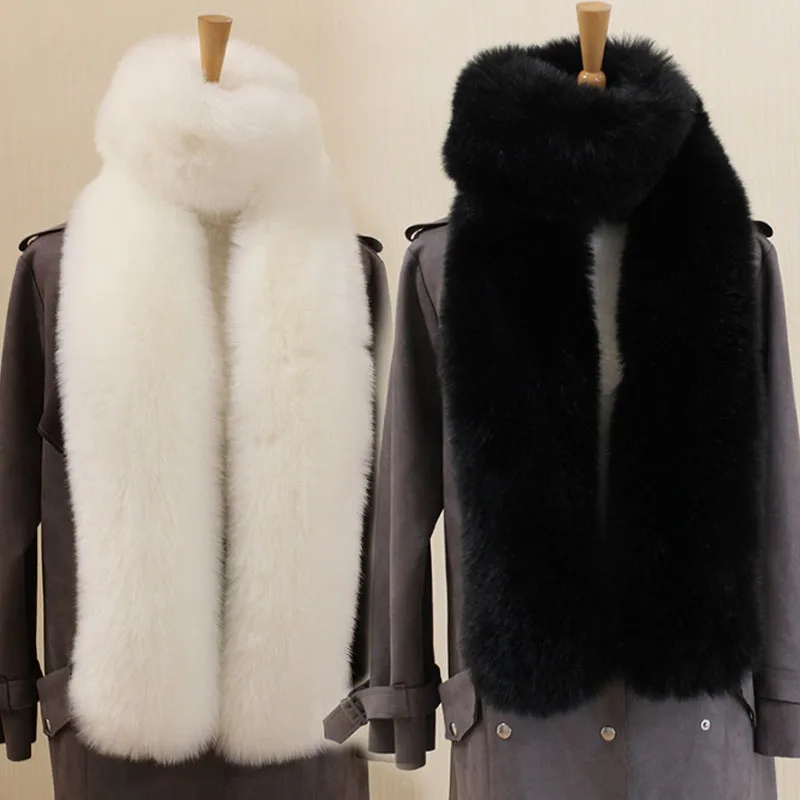 

180 см плюшевый длинный шарф из искусственного меха, зимний теплый утолщенный шаль из искусственного меха норки, женские роскошные модные винтажные шарфы на открытом воздухе