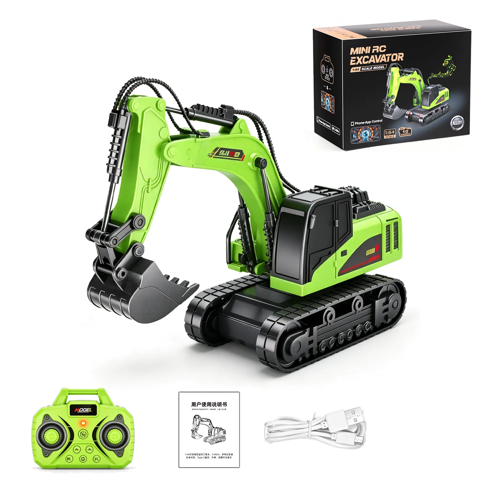 1:64 Mini RC Excavator 10‑Chan - огляд і ціна Rc Hobby Excavator