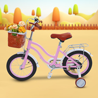 14 Inch Children's Bicycle With Auxiliary Wheels For 3-7 Years Old Children Height 95-115cm Pink/yellow
