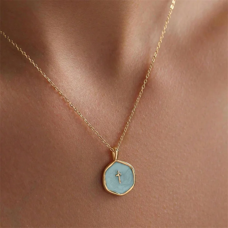 شخصية العصرية هندسية الصليب قلادة قلادة، المرأة العصرية اليومية تنوعا عطلة الاكسسوارات والمجوهرات #3