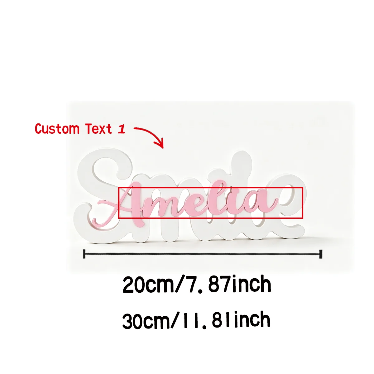 1pc Custom Korean sweet style PVC Wooden Name Plaque,Bedroom Room Table Decor,Wedding Birthday summer Graduation Christmas Gift view 6