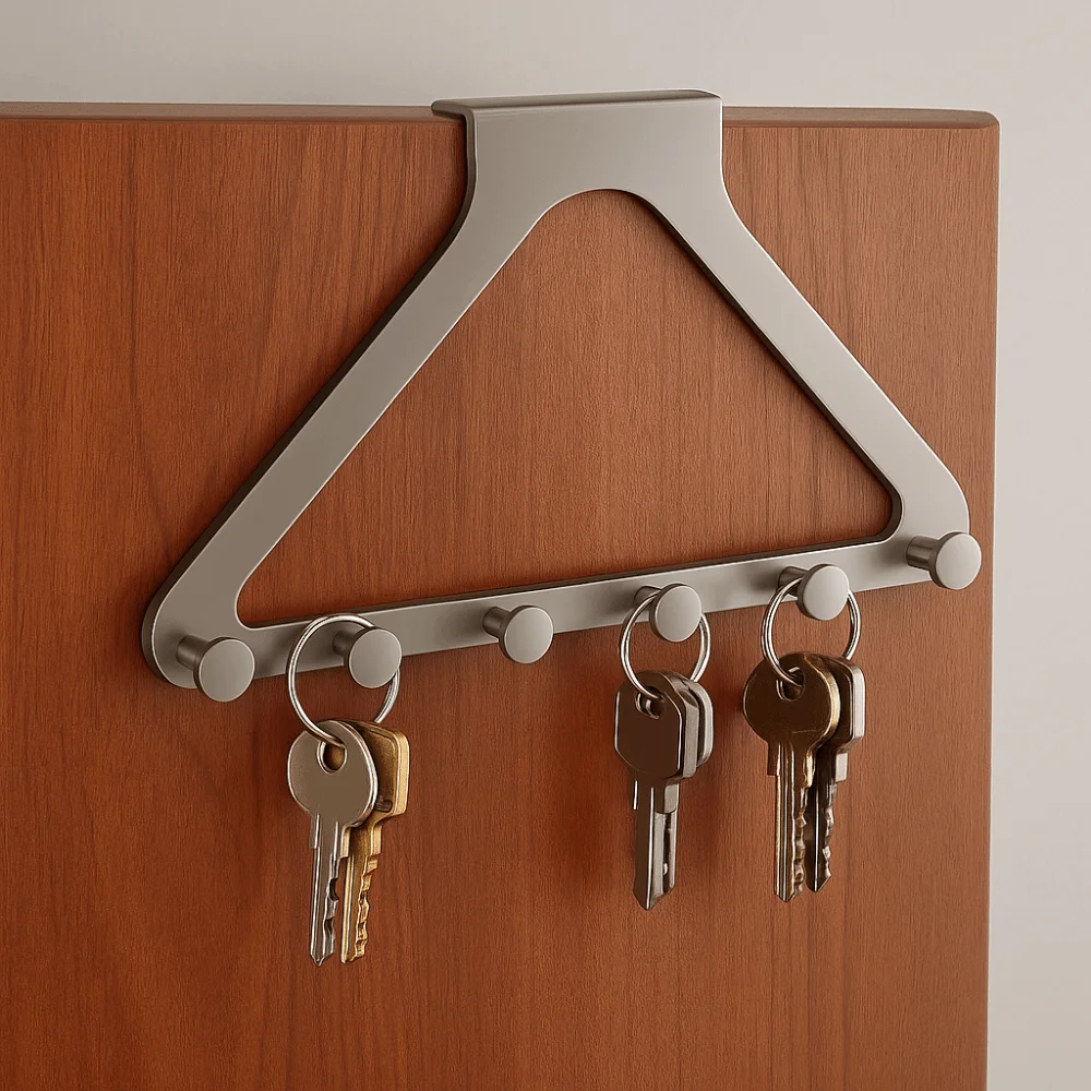 

Stable Triangle Door Hook Rustproof with 6 Hooks Door Back Clothes Hook Wear-resistant Reusable Clothes Coat Storage Hook