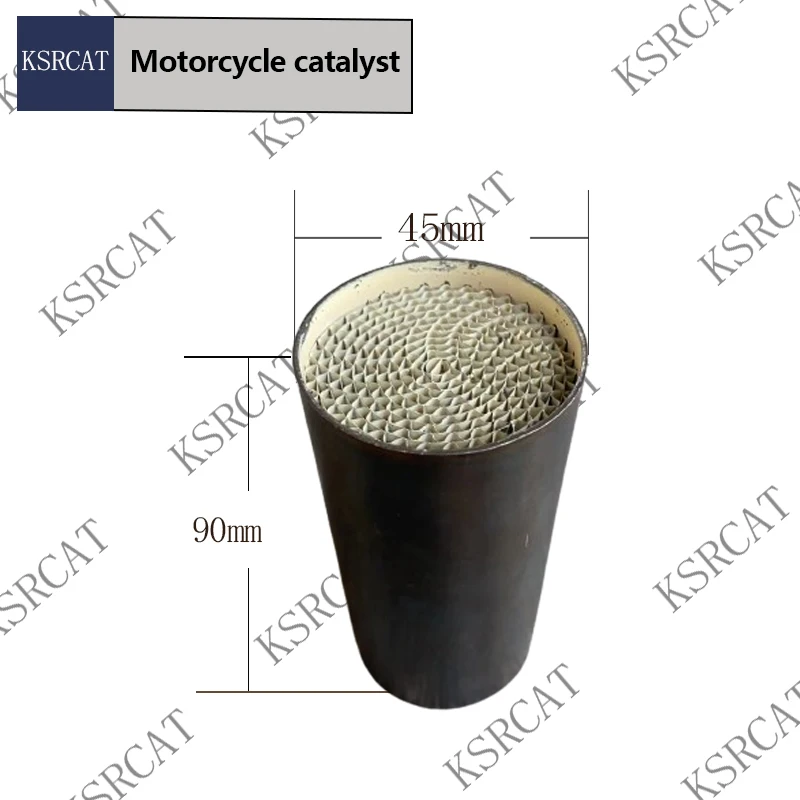 High Efficiency diameter 45  Metal Core Honeycomb Structure Euro 6  Universal Motorcycle Catalytic Converter