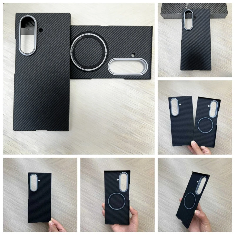 

Ультратонкий чехол премиум-класса из арамидного углеродного волокна для Samsung Galaxy Z TriFold Fold7, противоударная задняя крышка с голым металлическим ощущением