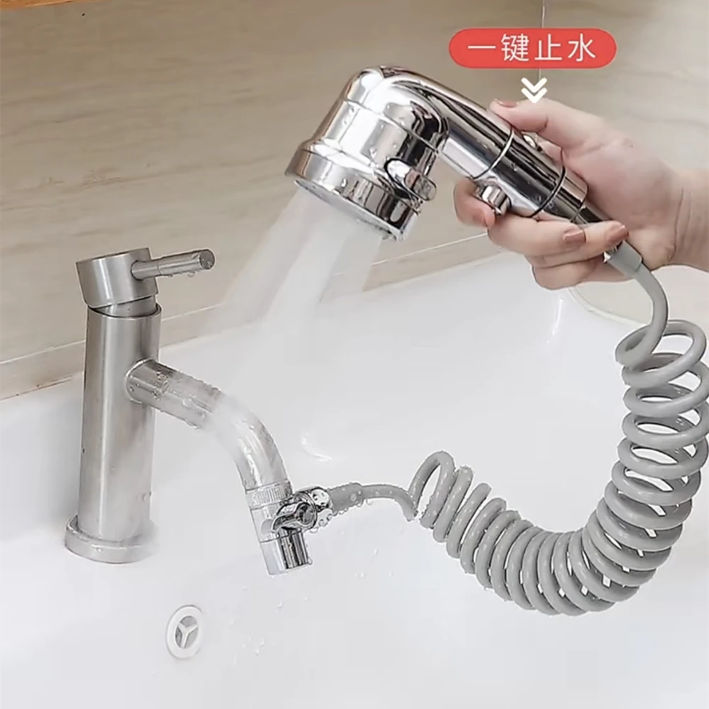 

Shower Hand Spray Kit Diverter Replacement Accessory Flower Sprinkler Faucet Silver External Bathroom Basin Water Saving Valve