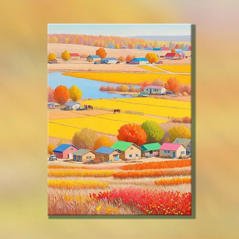 

1-0127 Lavender Field Oil Painting - Purple Flowers Landscape - Hand Painted Canvas Art